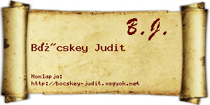 Böcskey Judit névjegykártya